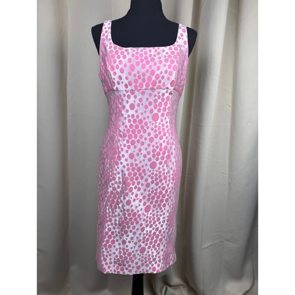 Isabella Rodriguez Dresses & Skirts - Vintage 90s Y2K Pink Polka Dot Mod Sheath Dress Size 8 Birthday Retro Barbiecore